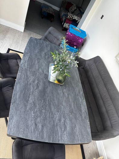 Dining table with bench and chairs