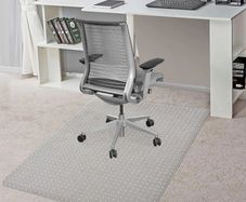 Office Chair Mat for Carpet, 76.2 x 122cm Transparent Plastic Carpet Protector for Low Pile Carpets, 2.2mm Thick Non-Slip Desk Chair Mat for Carpeted Floors, Easy Glide and Flat Without Curling
