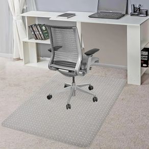Office Chair Mat for Carpet, 76.2 x 122cm Transparent Plastic Carpet Protector for Low Pile Carpets, 2.2mm Thick Non-Slip Desk Chair Mat for Carpeted Floors, Easy Glide and Flat Without Curling