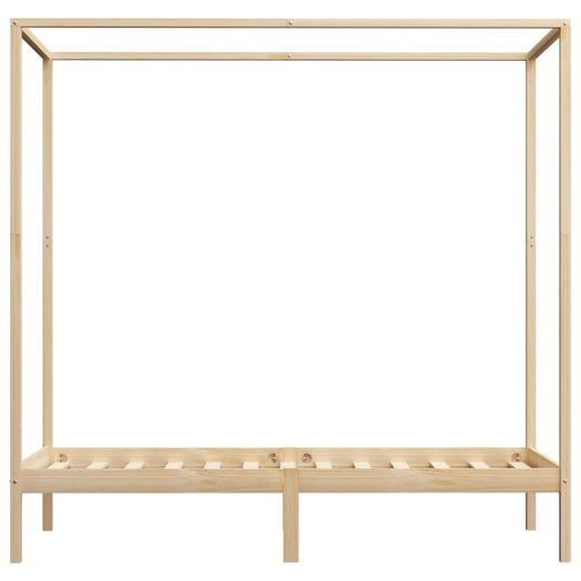 Canopy Bed Frame Solid Pine Wood 90x200 cm