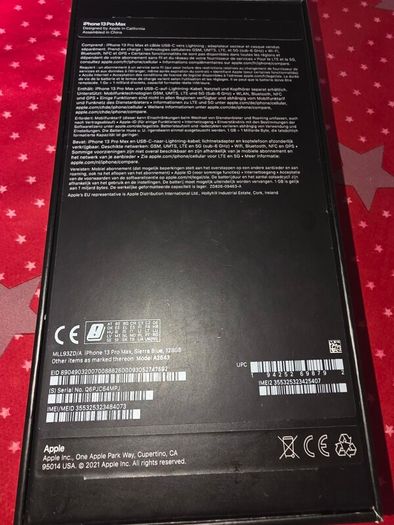 Empty box for iPhone 13 Pro Max