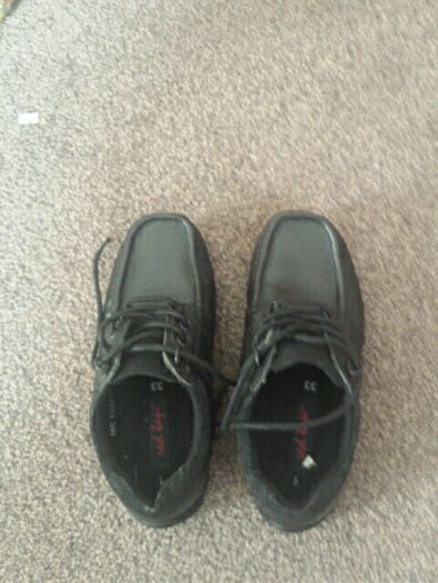 Boys black shoes size 1