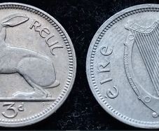 [#425] - Ireland 1967 | 3 Pence | Irish 3d | Hare | KM.12a | MS