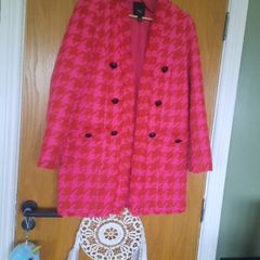 Red and pink river island coat