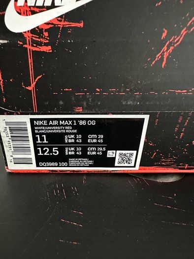 Nike Air Max 1 '86 OG - Big Bubble - Uk10