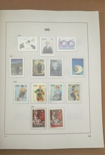 1929-1995 Ireland Commemorative incl sheetlets & 1968-1995 Definitive (inc Gerl series, Architecture & Treasures inc Enschede) Stamp Collection in Davo Album. (shown in 95 images)