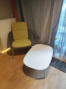 Designer lounge chair and table