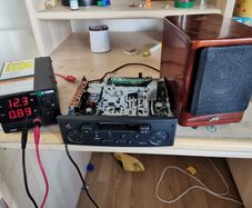 car cassette player room using showcase