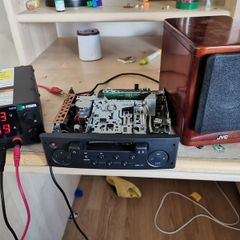 car cassette player room using showcase