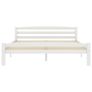 Bed Frame White Solid Pinewood 160x200 cm Image 4