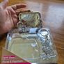 Vintage Set Sequin Silver Purse & Keychain Image 2
