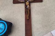 Vintage Sealed Wooden Crucifix  WALL HANGING Catholic INRI