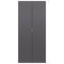 Shoe Cabinet High Gloss Grey 80x35.5x180 cm Chipboard Image 3