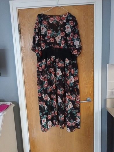 Shein Sheer Pattern  Kimono/Beechwear/Coat  S 3XL  -18.