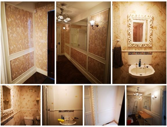 Painting tiling wallpaper