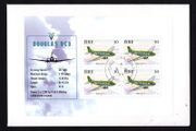 1999 Ireland Civil Aviation noting details of Douglas DC3 Airplane Commemorative Stamp Booklet Pane Fine CDS used on cover being first day of issue (FDC). Hibernian HP115