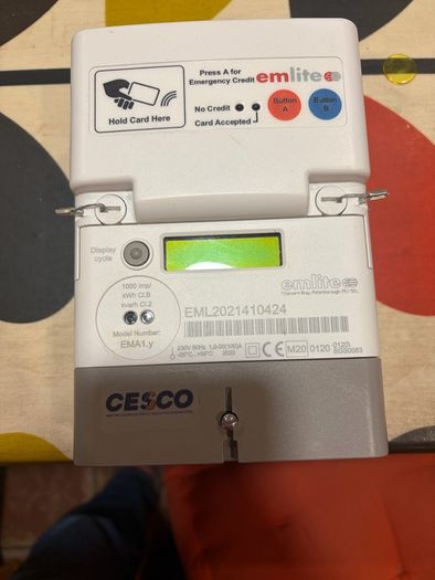 Card top up electricity meter