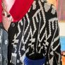 Vintage 80s/90s Jennifer Moore Abstract Geometric Knit Dress - Size 20 Image 3
