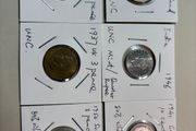 6 assorted coins including 2 silver coins