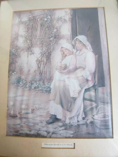Frames Large Print Of Feeding The Family Charles Edward Wilson (british 1854-1941) The Young Brood