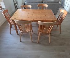 Pine dining chairs x6