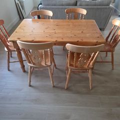 Pine dining chairs x6