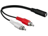 New Amiga Audio Cable Adapter for PC Speakers 2x Male RCA -> 3.5mm Jack Female