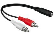 New Amiga Audio Cable Adapter for PC Speakers 2x Male RCA -> 3.5mm Jack Female