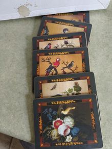 Samuel Dixon Bird Scene Cork Placemats set of 6.