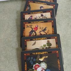 Samuel Dixon Bird Scene Cork Placemats set of 6.
