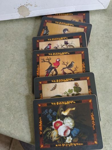 Samuel Dixon Bird Scene Cork Placemats set of 6.