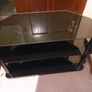 Tempered Glass Black TV Table, 60cm x 40cm, height 50cms, in like new condition Image 6
