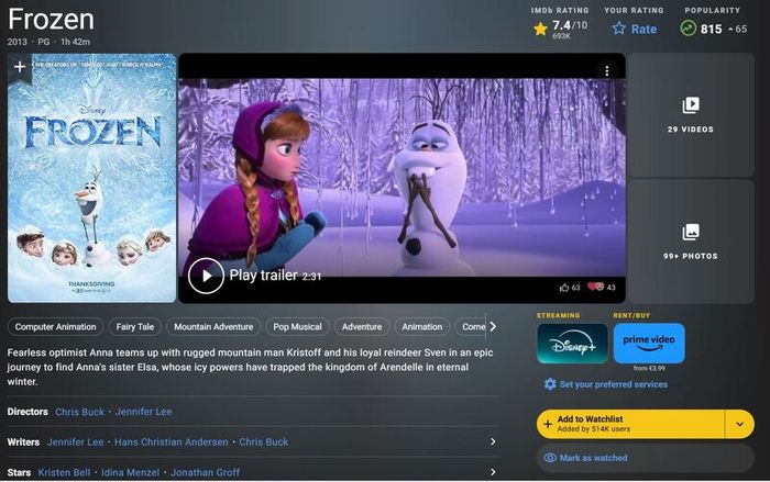 Frozen (2013) DVD