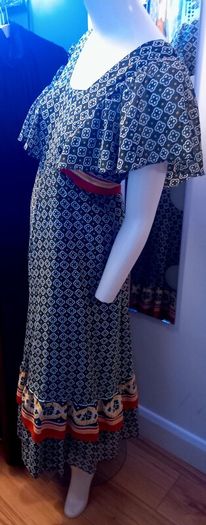1970s David Silverman Bohemian Hippie Dress