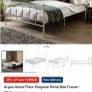 Fleur cream metal bedrame & new matress Image 6