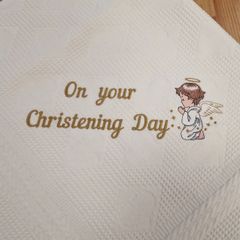 Personalised embroidery Christening White Heart shawl