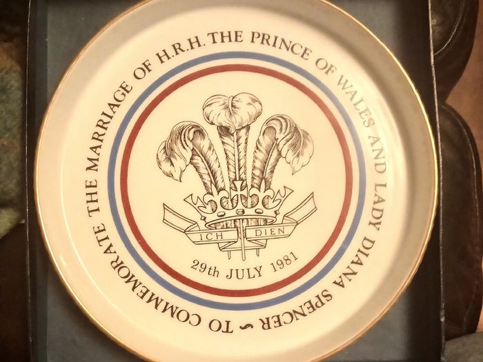 Royal Worcester Charles & Diana Marriage Plate & Four Books