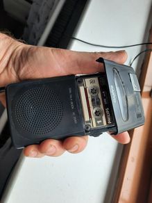 Vintage handheld tape dictafhone voice memo recorder