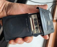 Vintage handheld tape dictafhone voice memo recorder
