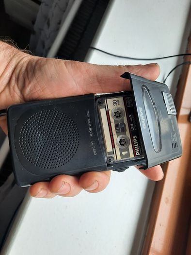 Vintage handheld tape dictafhone voice memo recorder