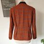 Vintage 1980s Windsmoor wool houndstooth orange black ladies smart jacket M L Image 6