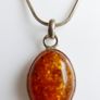 Vintage Baltic Amber Sterling Silver Pendant, rope Necklace length 18" - 5,7g Image 4