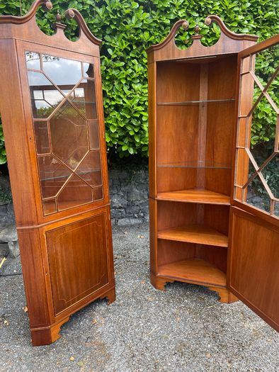 Mahogany Corner Cabinets - matching pair