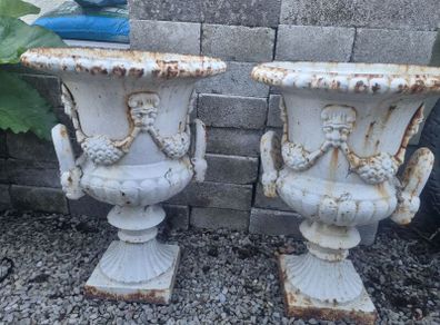 Antique Urn Cast Iron Pair