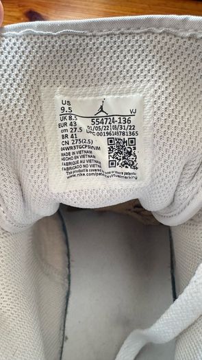 Air Jordan 1 Mid Triple White Size UK 8.5 (EUR 43)