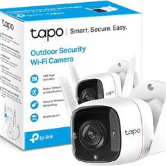 Tapo Outdoor Security Camera, Weatherproof, No Hub Required, Works with Alexa & Google Home, 3MP Ultra-High Definition, Automatic Siren, 2-way Audio, SD Storage