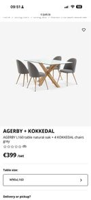 table and 4 chairs