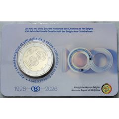 Belgium 2 Euro Brilliant Uncirculated Coin 2026 - 100 years NMBS (National Railway Company)