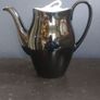Stunning Vintage MCM 1950's Coffee Set for Six, Including Coffee Pot, by Johnson Bros, in Black and Cream with Pink Rose Detailing and Platinum Gilt Design Image 8