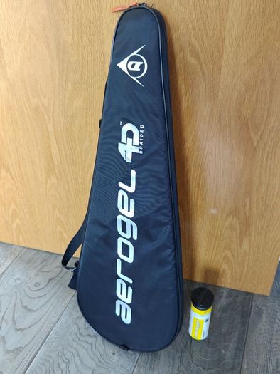 Dunlop Aerogel 4D Evolution Squash Racquet with Case & Balls